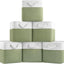 6 Pzas Cubos Tela Asas 11" Organizar Ropa Blanco/Verde