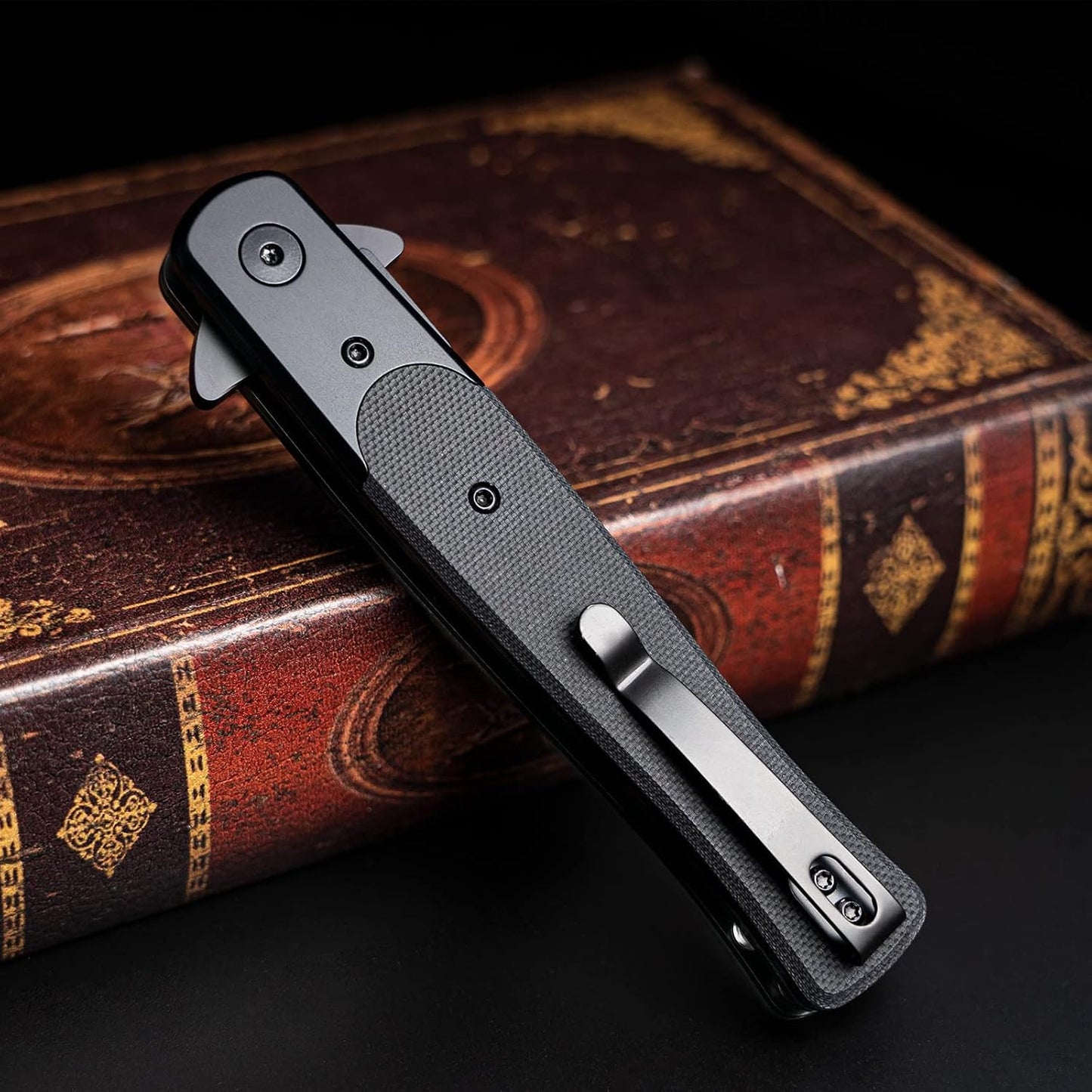 Cuchillo plegable D2 acero mango G10 3.9pulg bloqueo EDC