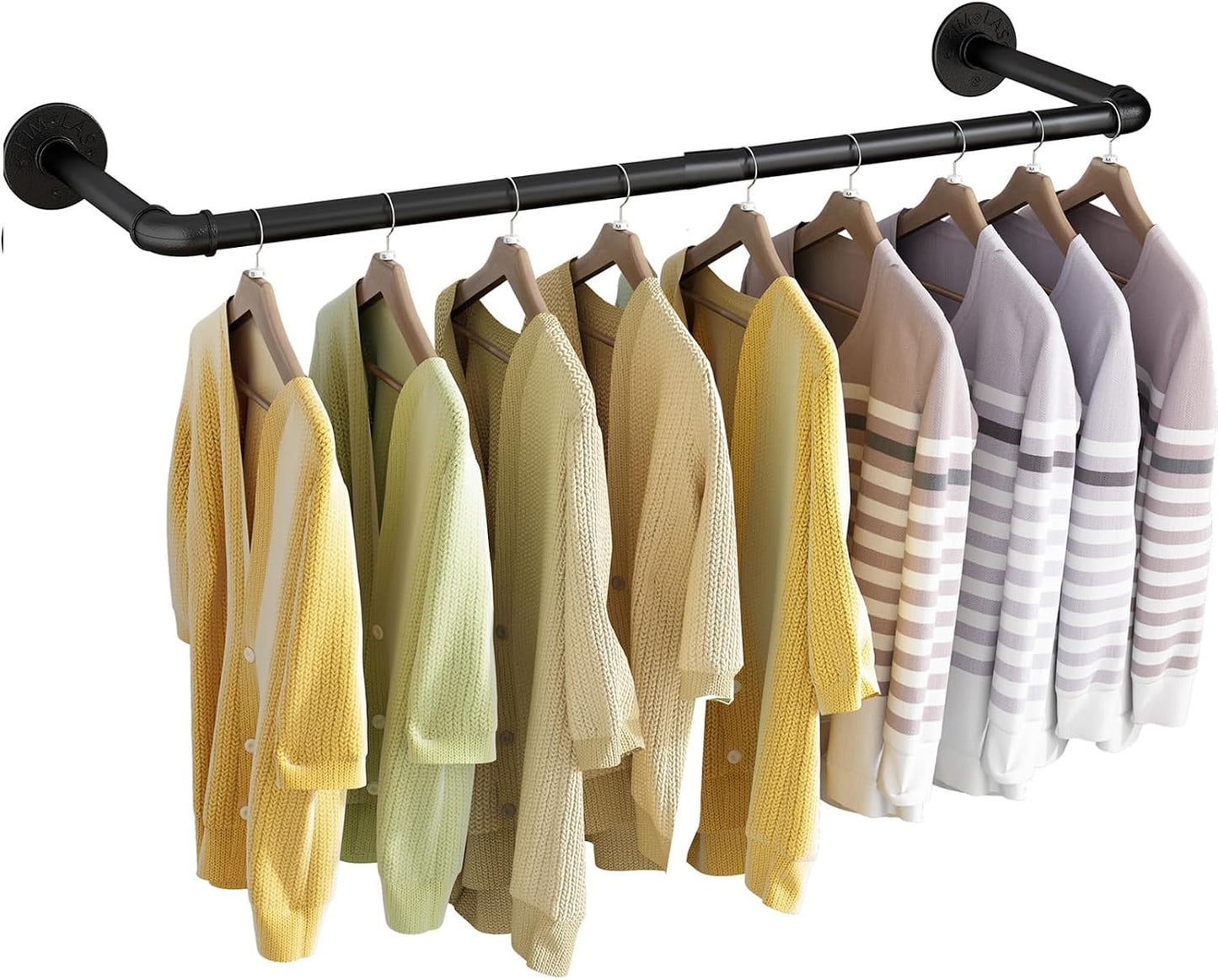 Perchero pared hierro 21" multiusos almacenamiento
