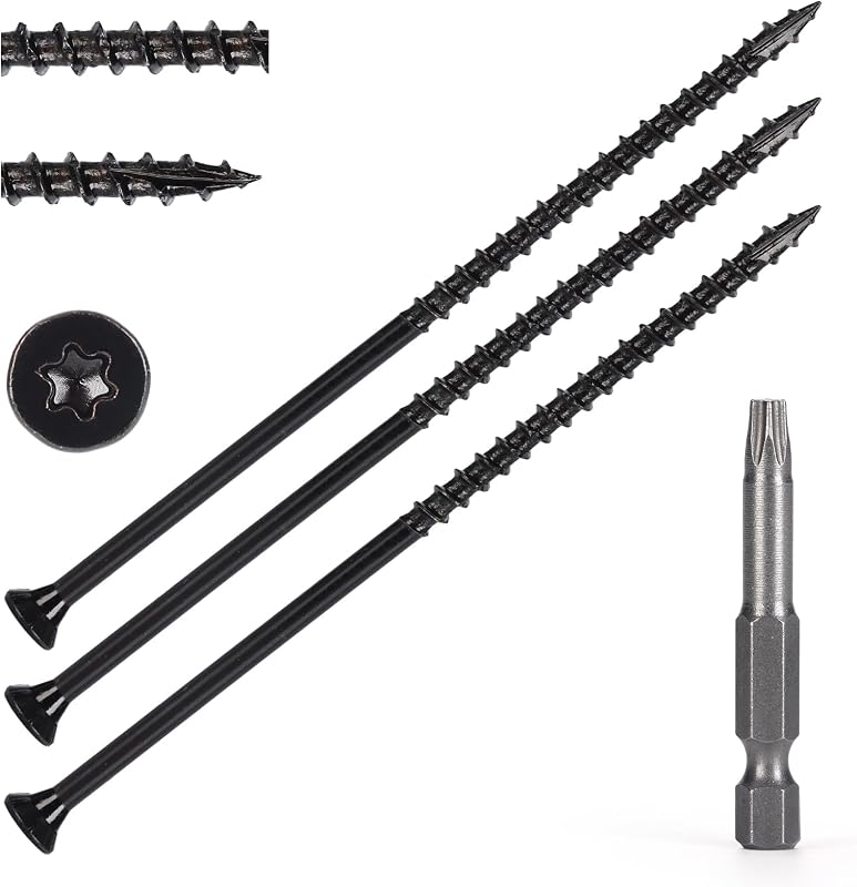 Tornillos madera #10x5pulg T25 Star Torx negro 42uds