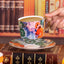 Set 2 Tazas Té y Platillos Cerámica 8.5oz Expreso Apilables