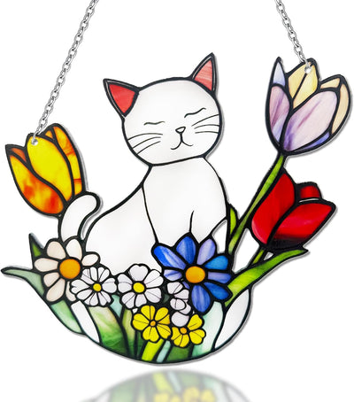 Atrapasoles para gatos decoración ventanas jardín blanco