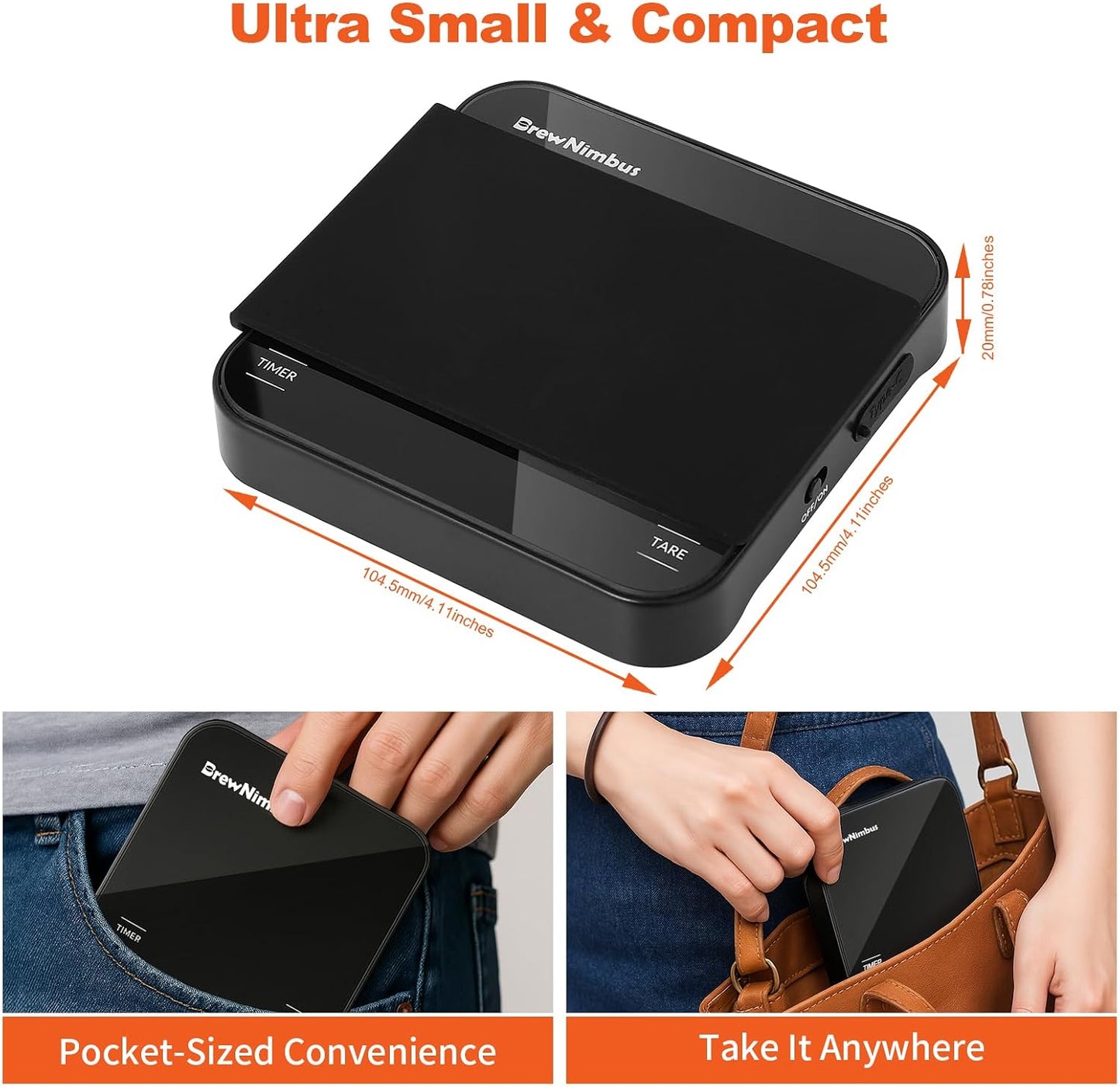 Báscula café digital 4.4lbs temporizador 4 modos negro