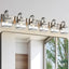 Lámpara baño 6 luces níquel cepillado vidrio