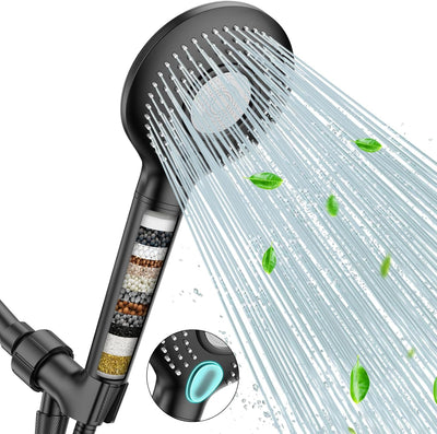 Cabezal ducha filtrado 3 modos 15 etapas suaviza agua