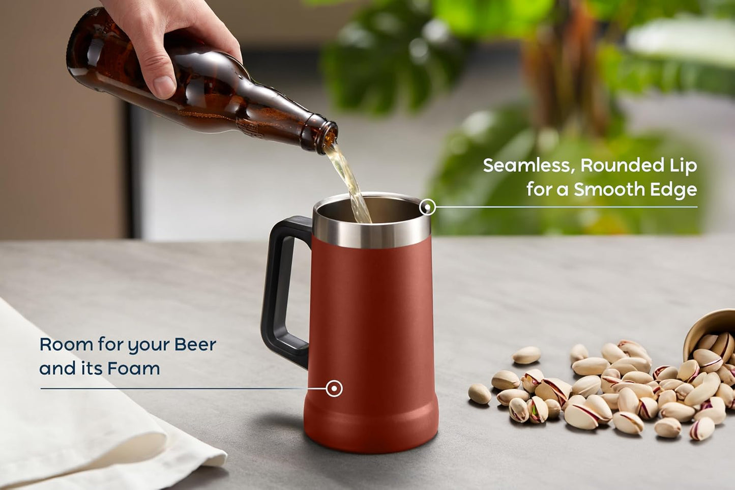 Vaso acero inox doble pared aislamiento térmico 23.7oz terracota