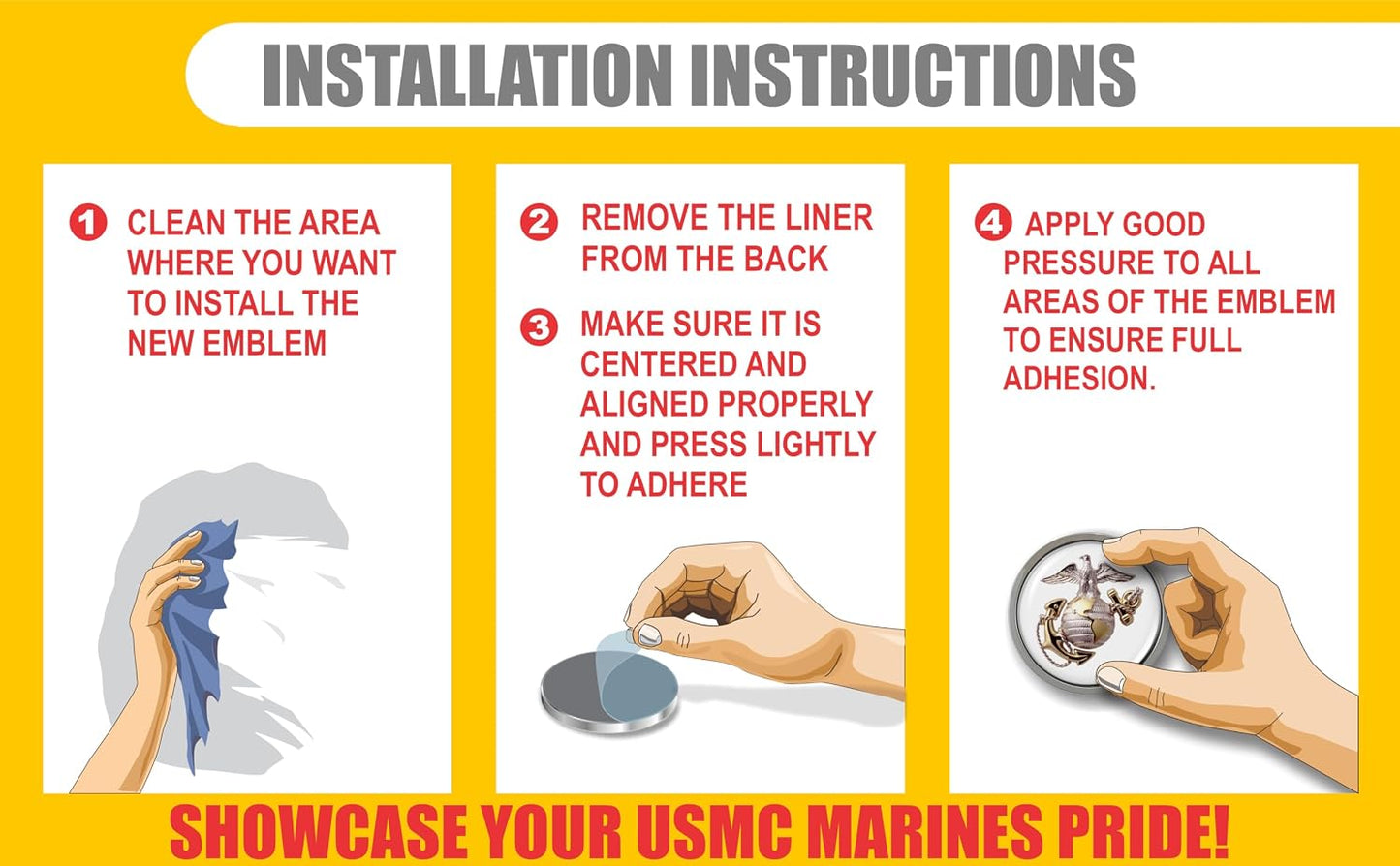 Emblema USMC para coche bisel cromado oficial