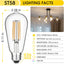 Bombilla LED Edison ST58 6W blanco cálido 2700K E26