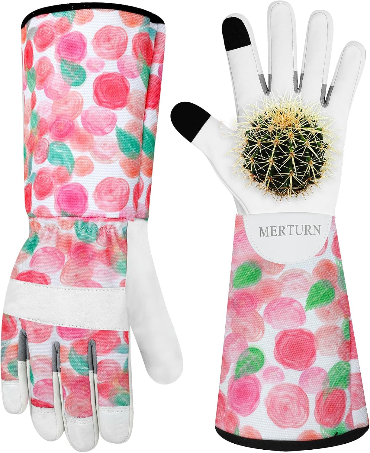 Guantes jardinería cuero largo mujer a prueba espinas