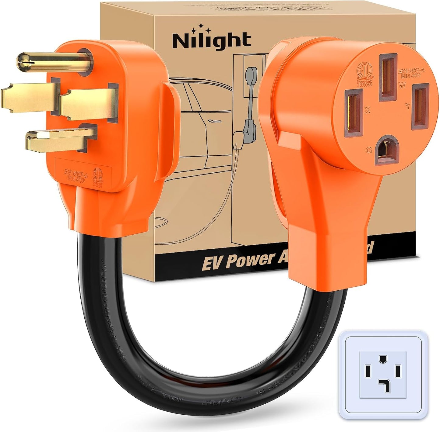 Cable adaptador EV 30A a 50A cobre puro Nema 14-30P a 14-50R