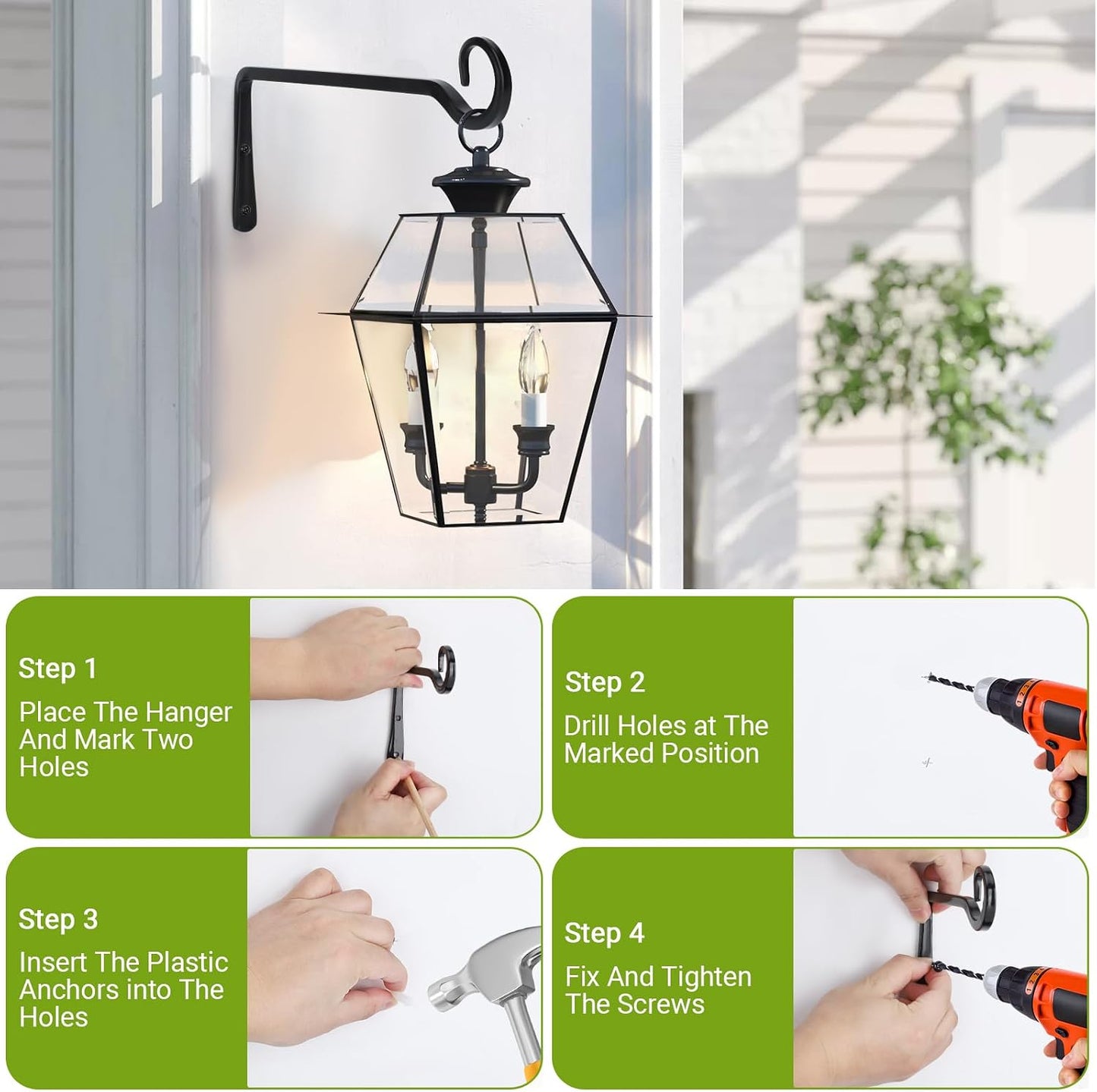 Gancho pared 10" 2 Pack hierro interiores exteriores