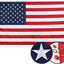 Bandera EE.UU. 6x10ft con ojales latón estrellas bordadas