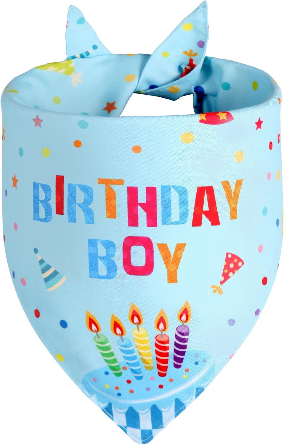 Pañuelo triangular reversible para perros y niños color azul