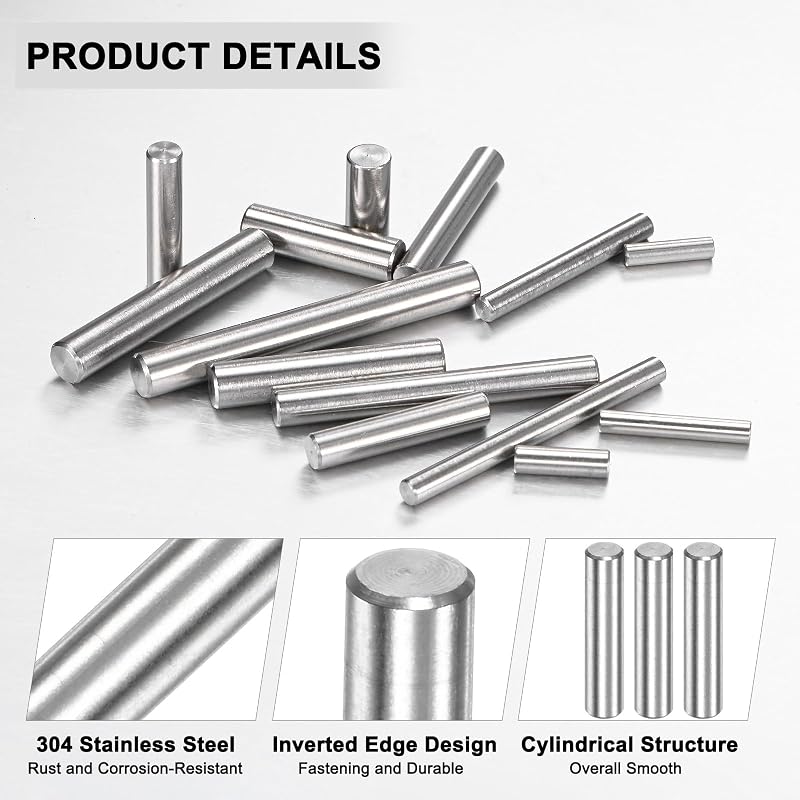 30 Pasadores Acero Inox 304 para Estantería y Madera