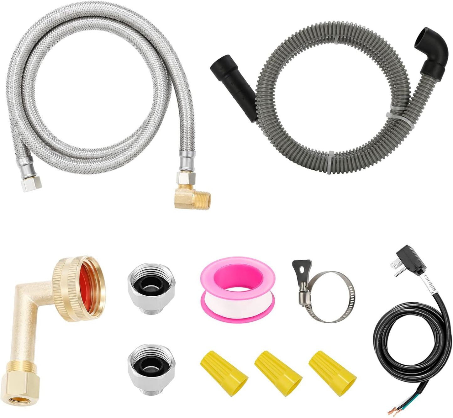 Kit instalación lavavajillas mangueras inox 6ft con cable