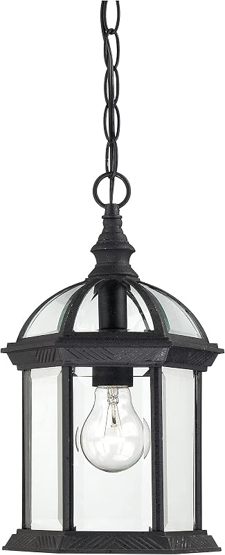 Farol pared Boxwood Lighting brazo abajo vidrio biselado