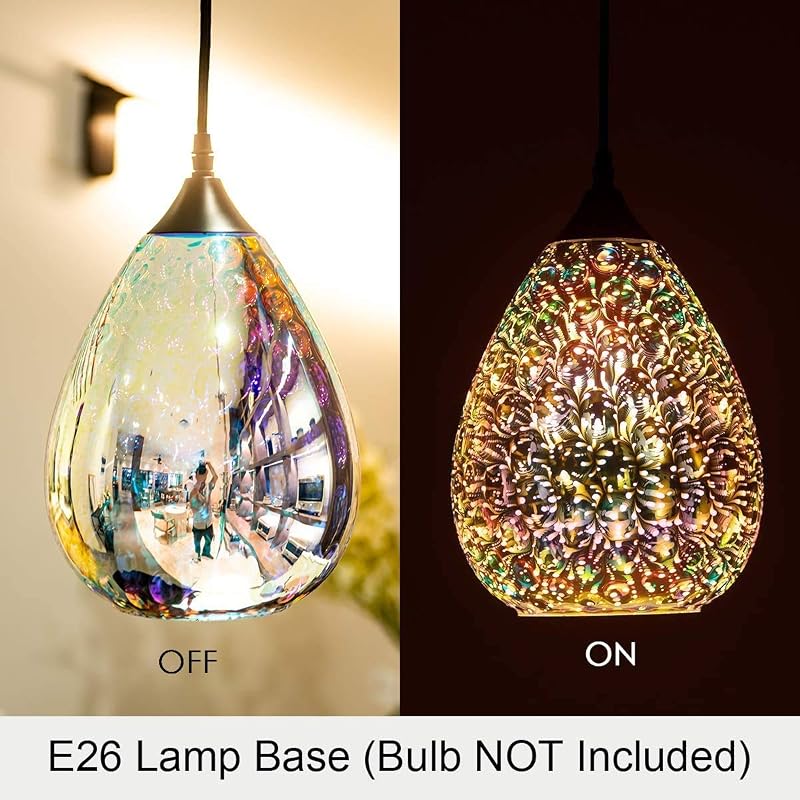 Luces colgantes 3D isla cocina pack 2 cristal transparente