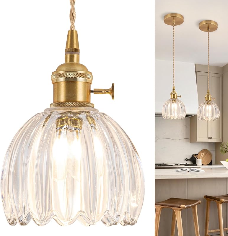 Lámpara colgante vintage E26 cristal 5.1" dormitorio