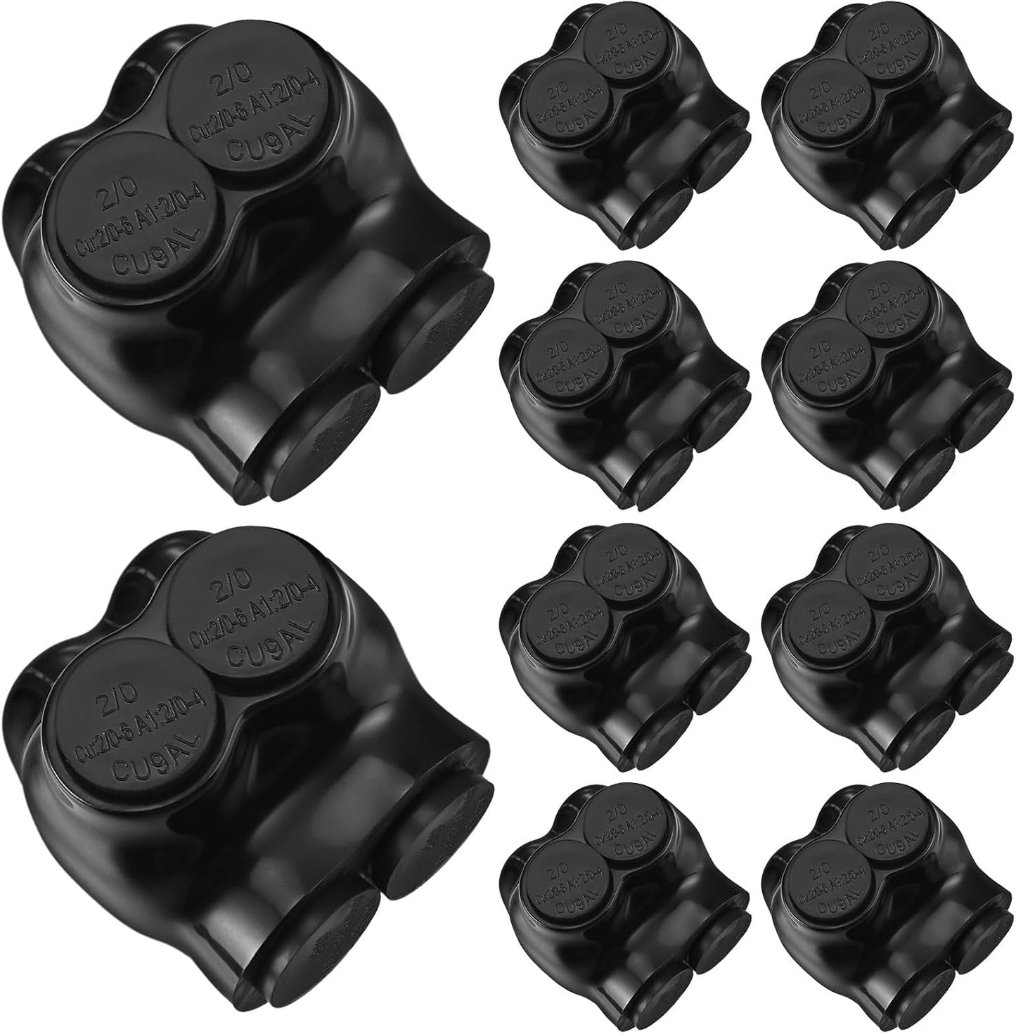 10 Conectores Cable 2-6 AWG Entrada Única 2 Puertos