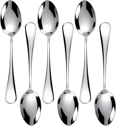 6 Cucharas Demitasse Acero Inox 5pulg para Café Té