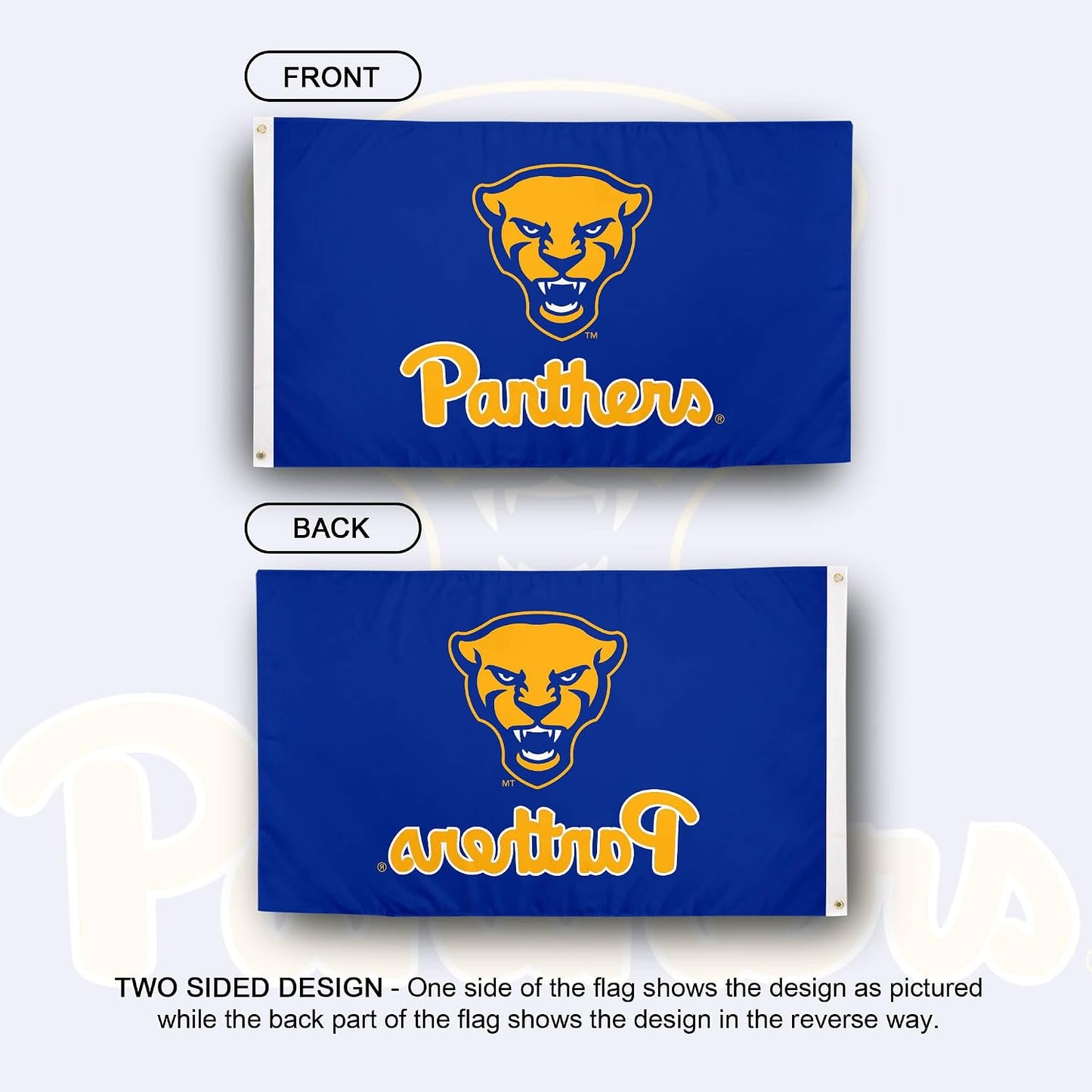 Bandera Panthers U. Pittsburgh 3x5ft tela poliéster duradera