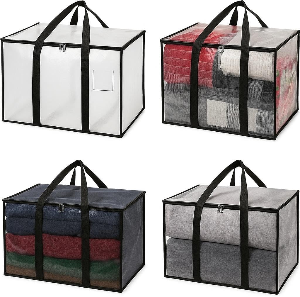 Bolsa transparente XL con cremallera asas reforzadas