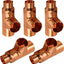 Pack 5 accesorios T cobre extremos sudor 2x1/2x2