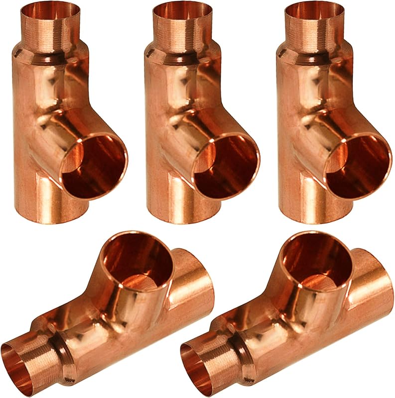Pack 5 accesorios T cobre extremos sudor 2x1/2x2