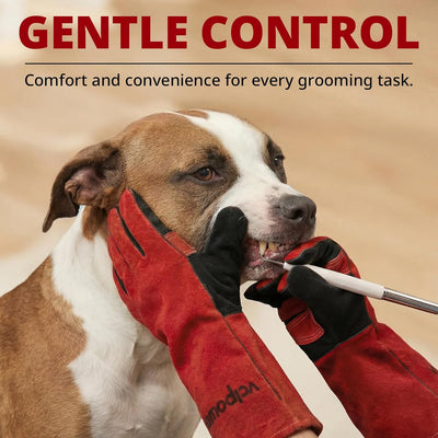 Guantes manipulación animales talla L doble acolchado cuero
