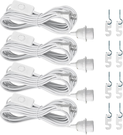 Kit 4 portalámparas colgantes 16pulg E26/E27 blanco