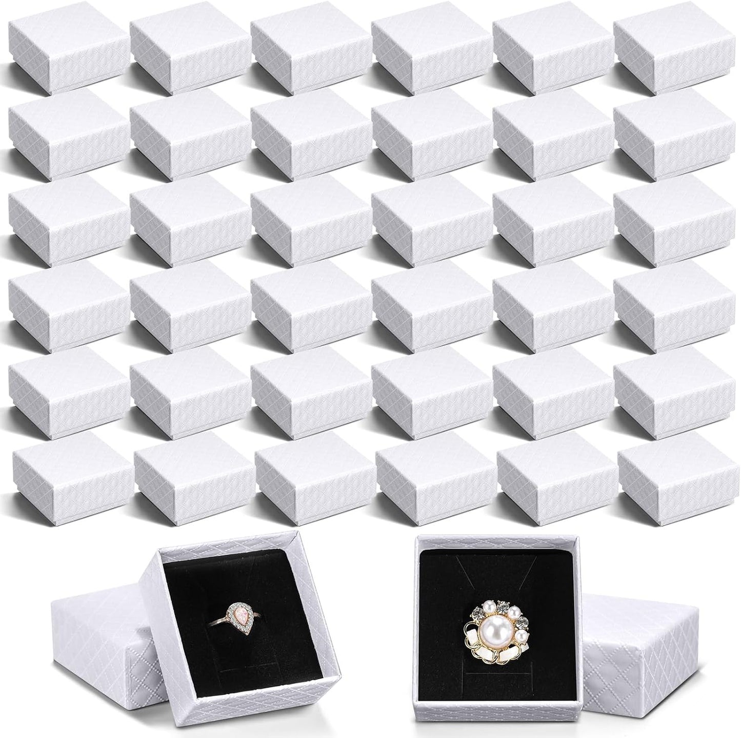 100 Cajas Regalo Anillos 2x2x1" Forro Terciopelo