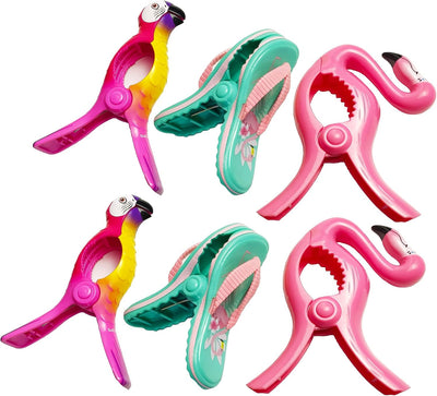 6 Clips Toallas Playa para Silla Flamenco y Tumbona