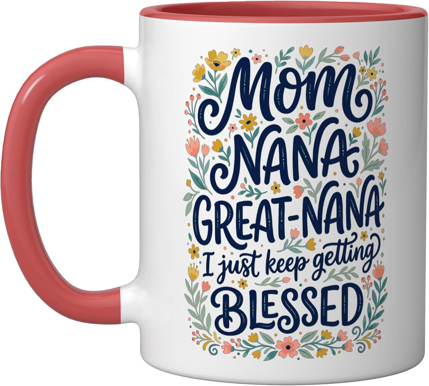 Taza Cerámica con Flor para Mujer Roja/Blanca