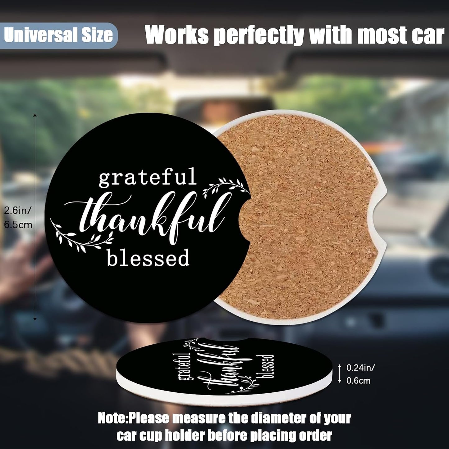 Posavasos cerámica absorbente para auto set 2