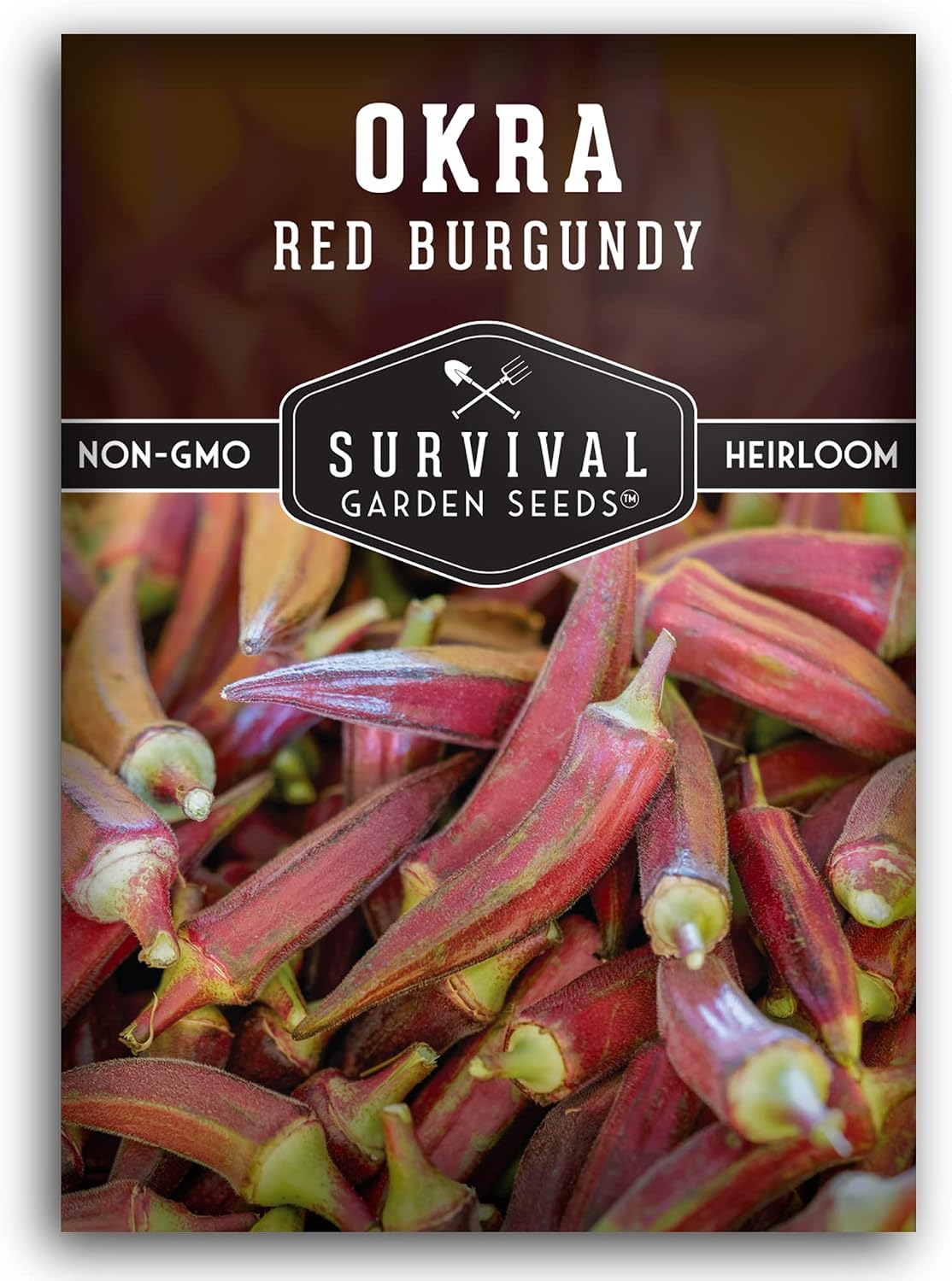 Semilla Okra rojo burdeos para plantar con instrucciones