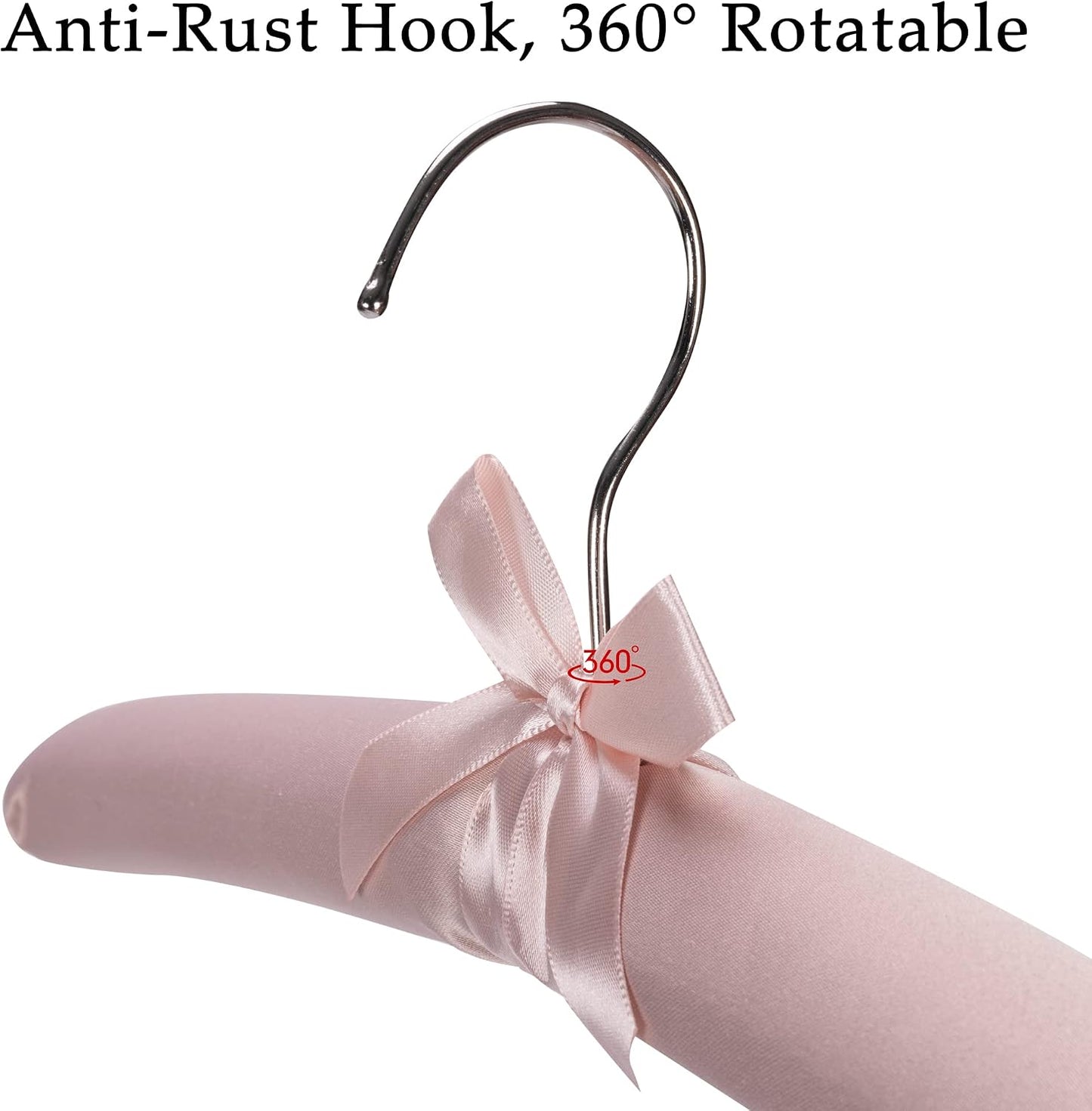 Perchas satén antiderrap 15" para mujer set 10