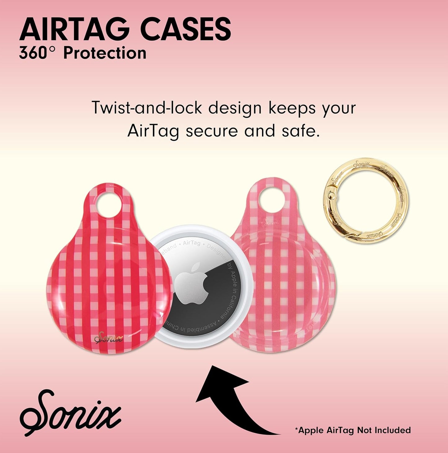 Fundas protectoras AirTag llavero soporte rojo guinga