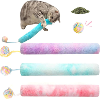 Juego pateador gatos 3 pzas hierba gatera con campana 37cm