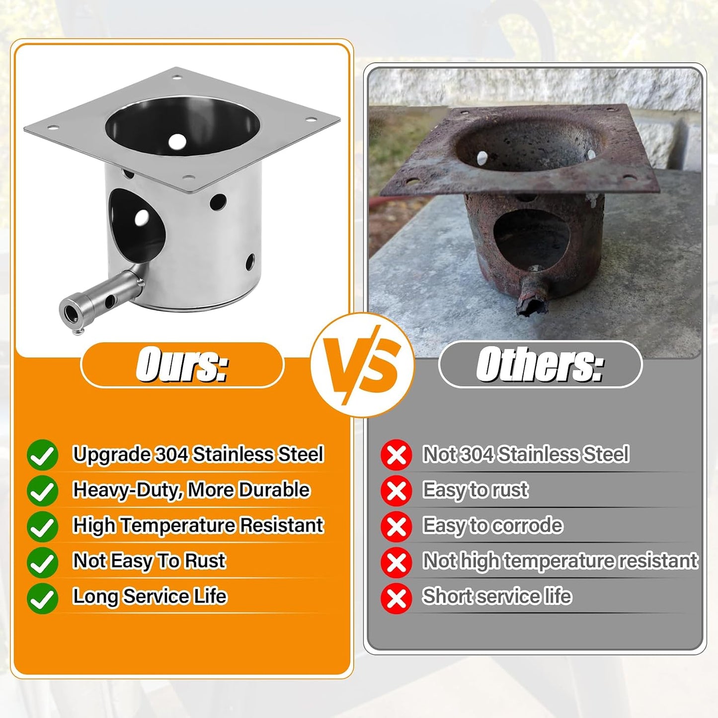 Kit quemador acero inox para parrillas pellets