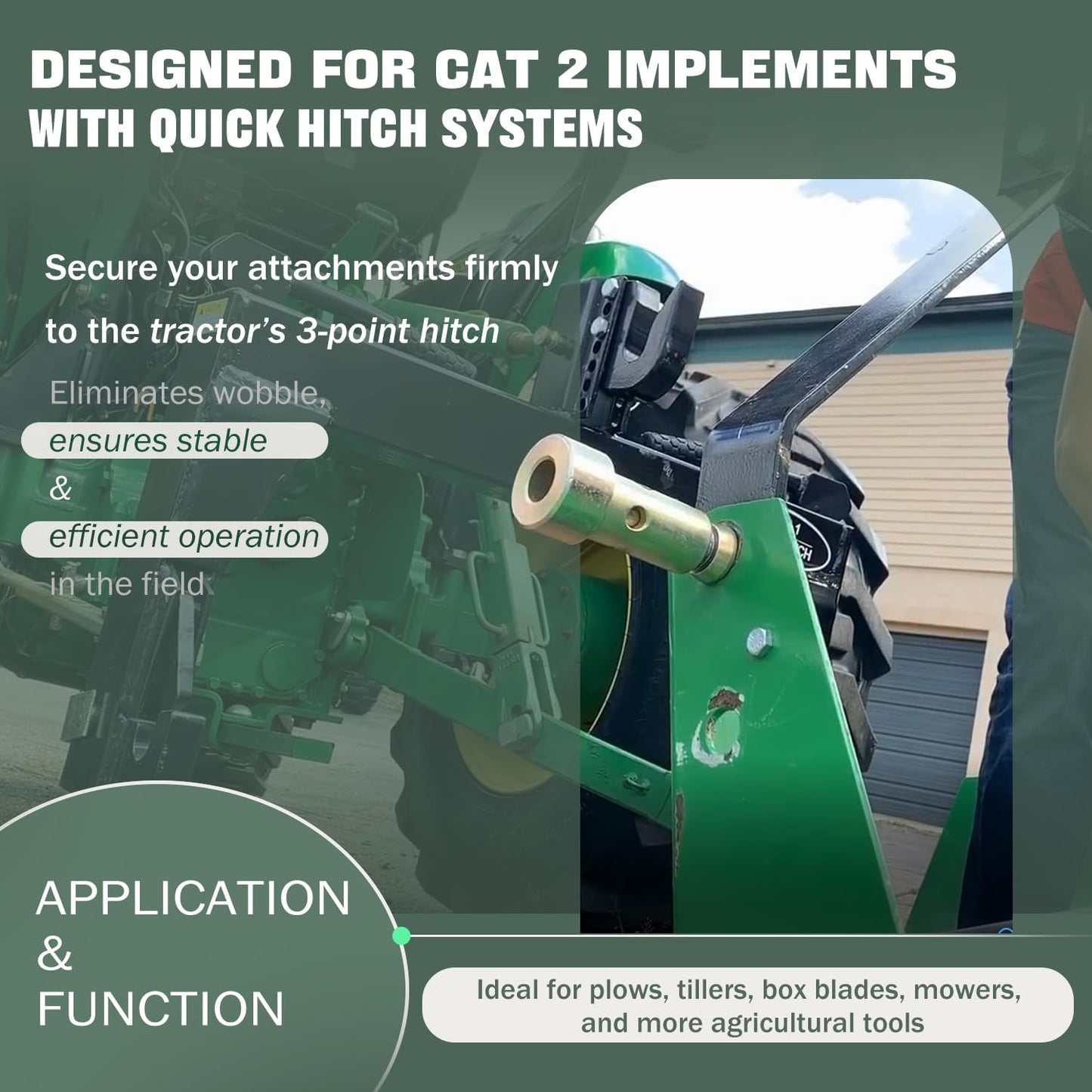 Kit 2 pares bujes enganche rápido Cat 2 con 8 pasadores