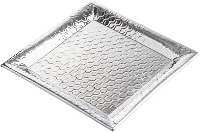 Bandeja cuadrada acero inox patrón panal 16x16pulg