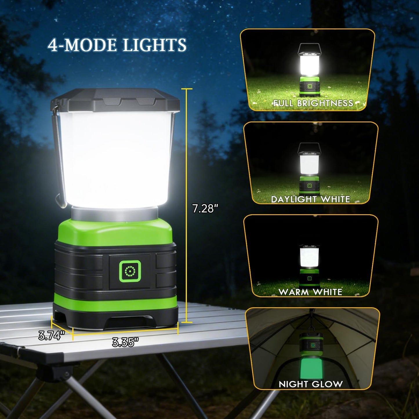 Linterna led camping con luz emergencia senderismo