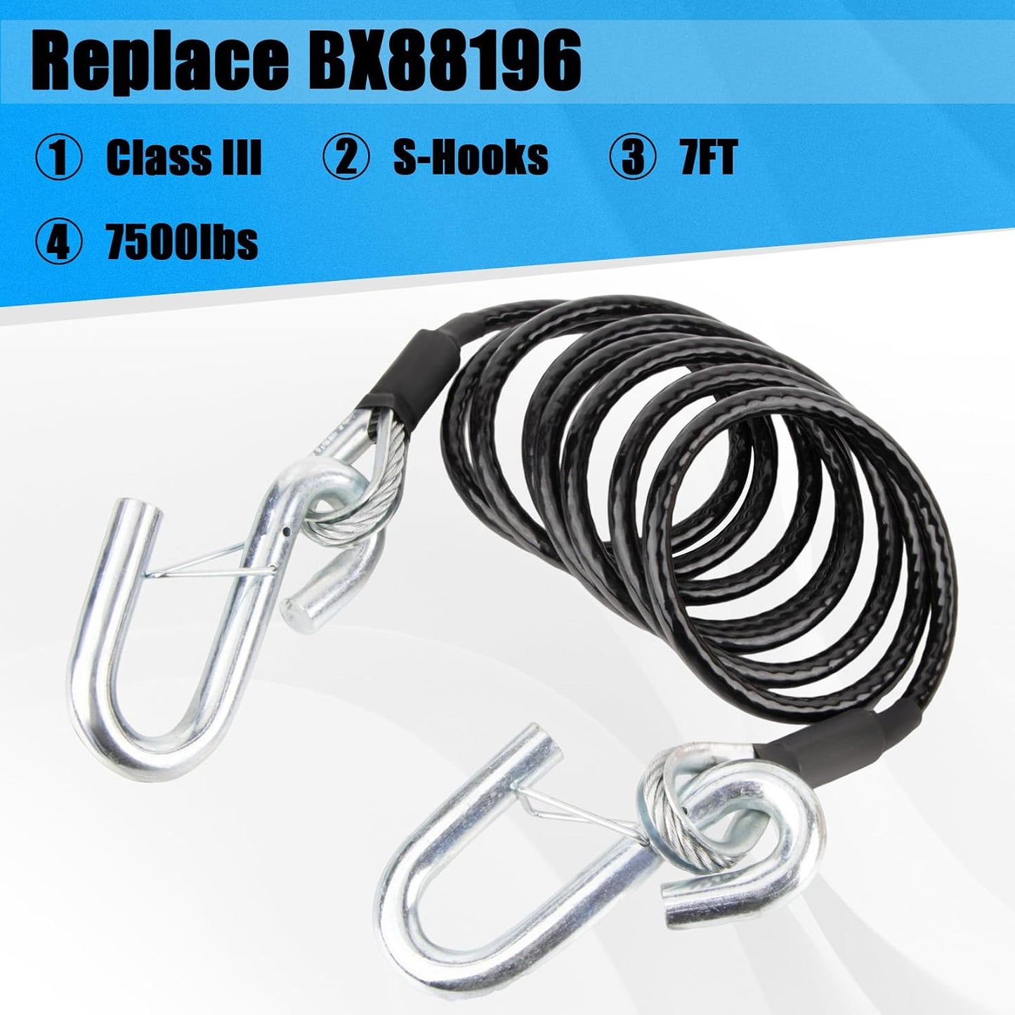 Kit cable seguridad reemplaza BX88196 RV clase III 2pzas