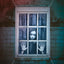 Cortinas fantasma ojos blancos halloween