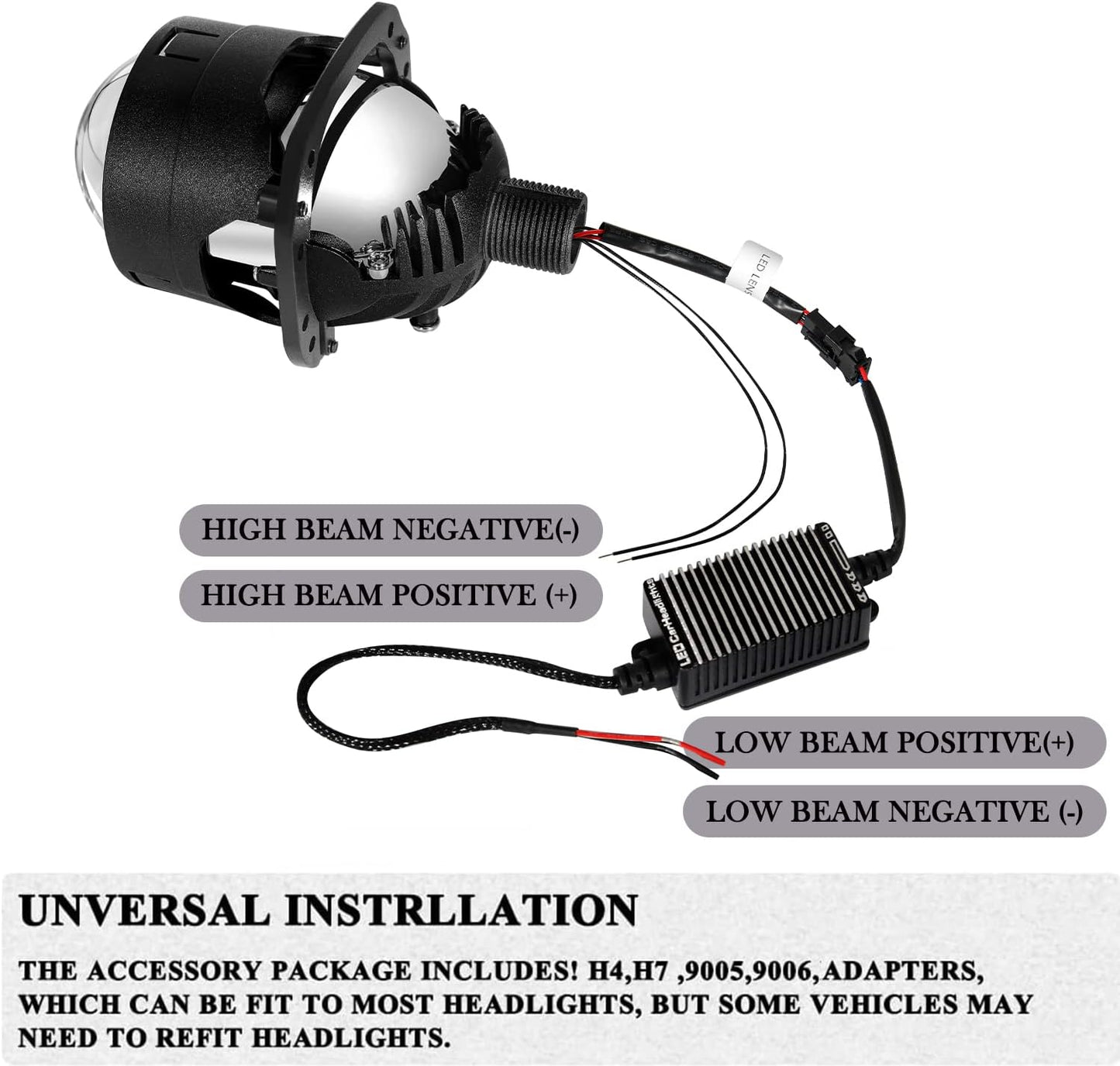 Lentes proyector Bi-LED 6cm 92W 20000LM aprobado