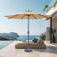 Sombrilla patio 9ft UPF50 8 varillas beige