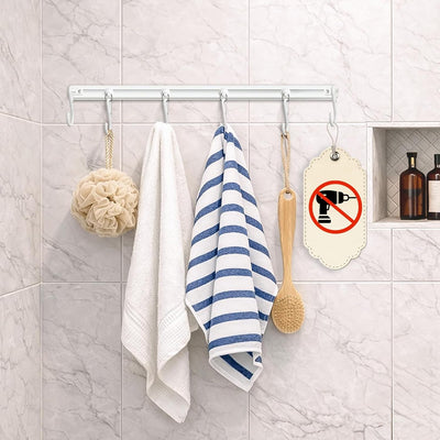 Riel gancho adhesivo sin taladro para llaves toalla baño cocina