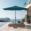 Sombrilla patio 9ft UPF50 8 varillas azul pavo real
