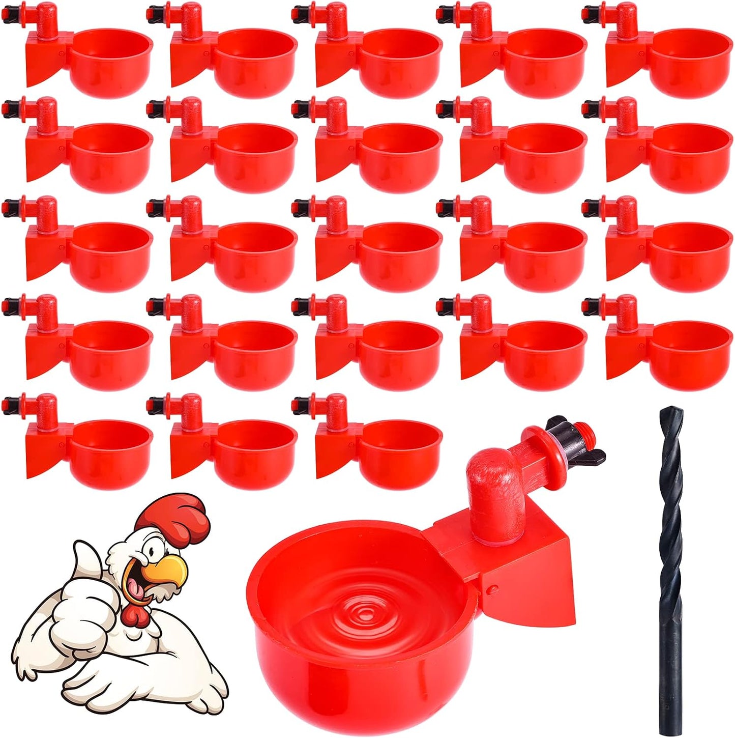 Bebedero automático para aves de corral 24uds