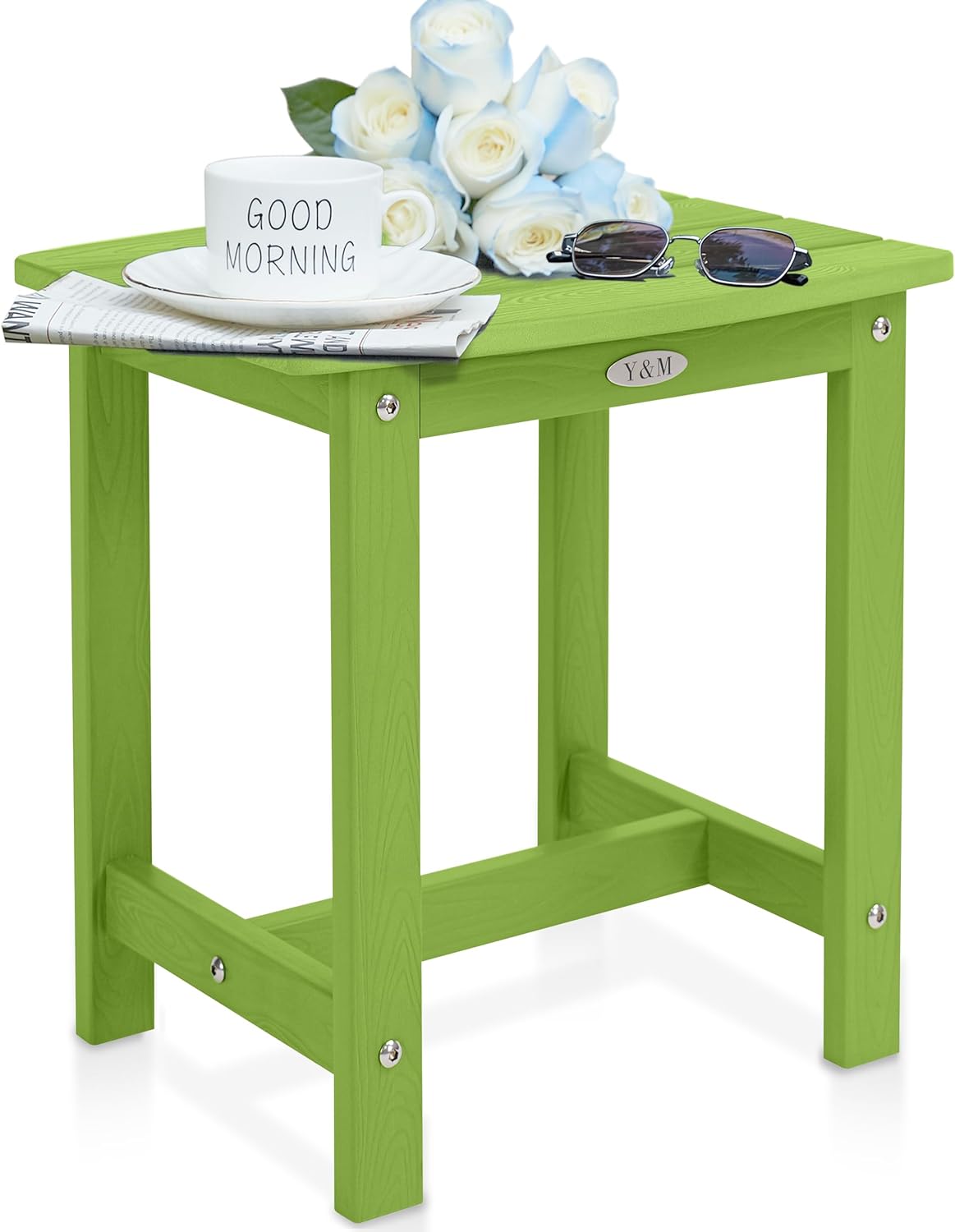 Mesa auxiliar cuadrada impermeable para exteriores
